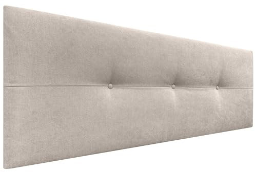 DHOME Kopfteil aus Kunstleder oder Stoff AQUALINE Pro Kopfteil Polsterkopfteil Luxusbett (Stoff Beige, 150cm (Betten 150/160))