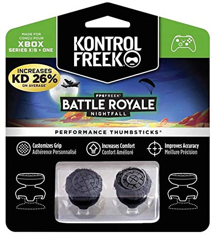 KontrolFreek FPS Freek Battle Royale Nightfall - Palillos de Pulgar de Rendimiento para Xbox One y Xbox Series X, 2 paletas convexas de Gran Altura, Color Negro