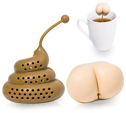 Weiße Elefanten-Geschenke, lustiges Tee-Ei für Teeliebhaber, Silikon-Tee-Ei für losen Tee für Weihnachten, Vatertag, Kot-Teefilter