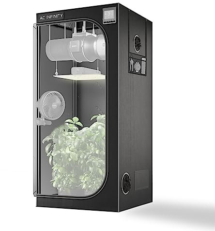 AC Infinity CLOUDLAB 722 Advance Grow Zelt, Dicke 2,5 cm Stangen mit höherer Dichte 2000D Diamond Mylar-Leinwand, Controller Mount für Hydrokultur Indoor Growing 60x60x180cm