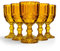 elle decor Wine Glasses, Set of 6 - Amber, 8.4 oz, Colored Glassware - Vintage Design, Premium Material, Perfect for Any Drink, Great for Any Occasion