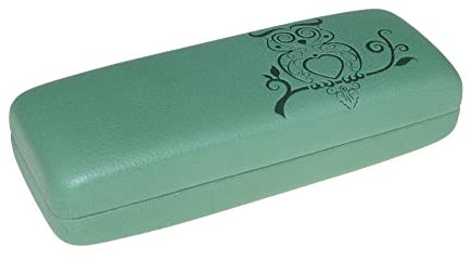 Paule & Knopf super Brillenetui Eule mit Metallscharnier in grün