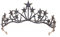Schwarzer Stern Mädchen Crystal Tiara Frauen Prinzessin Braut Stirnband Kostüm Hochzeitskrongeschenk für Prom Geburtstag Henne Party Wettbewerb Weihnachten Halloween Geschenk Juwely