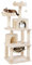 Yaheetech Albero Tiragraffi per Gatti Adulti Grandi Medi con Giocattolo Gioco Palle in Corda Sisal Naturale 61 x 49 x 158 cm Beige