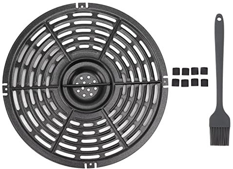 Ersatz Grillpfanne für Luftfritteuse, Rund, Hitzebeständig, Antihaftbeschichtet, für Luftfritteuse, Ablage, Korb, Grillplatte, Crisper-Platte, Ersatzteil Zubehör für (22CM)