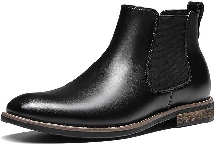 Bruno Marc Stivaletti Chelsea da Uomo Stivaletti in Pelle,Size 46,Nero,URBAN-06-1