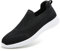 Trainers for Women Slip On Shoes Ladies Arch Support Memory Foam Plantar Fasciitis Orthopedic Breathable Comfort Work Shoes Gym Walking Sneaker Black White UK 5.5
