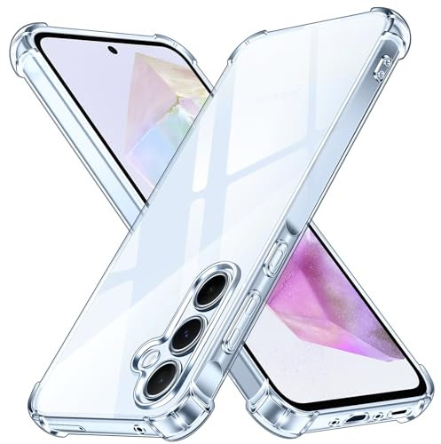 ivoler Coque pour Samsung Galaxy A35 5G, Ultra Transparent Étui de Protection en Silicone Antichoc avec Coins Renforcés, Clair Mince Souple TPU Bumper Housse