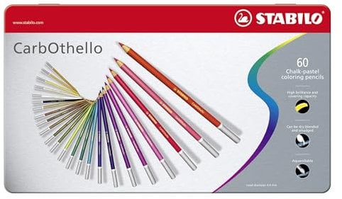 STABILO - Pastellkreidestift - CarbOthello - 60er Metalletui - mit 60 verschiedenen Farben