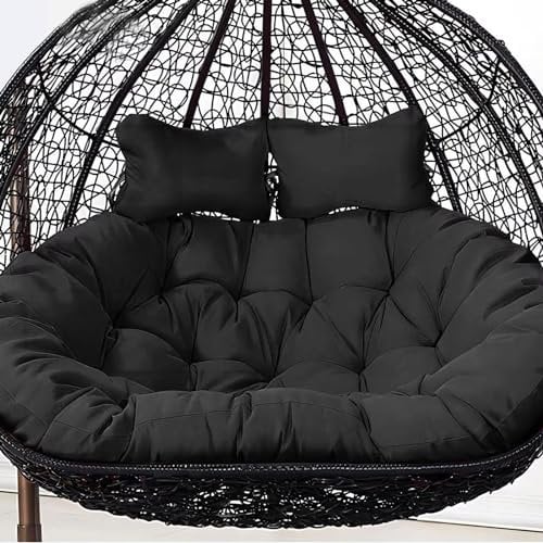 ATLION Washable Hanging Egg Chair Cushions With Stand, Double Swing Chair Cushion, Waterproof Thicken Hanging Basket Seat Cushion, Hanging Hammock Chair Cushion 170X120CM/67X47IN(D)