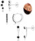 Ohrringe Silber 925 Set Für Damen - Hypoallergen Piercing Ohr Creolen Gold Kleine Ohrstecker Silber 925 Stapelbar CZ Ohrstecker Ohrringe Helix Piercings Für Mehrere Ohrlöcher,Schwarz CZ