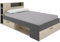 Vente-unique-Bett mit Kopfteil, Stauraum & Schubladen - 120 x 190 cm - Holzfarben & Anthrazit - Leandre