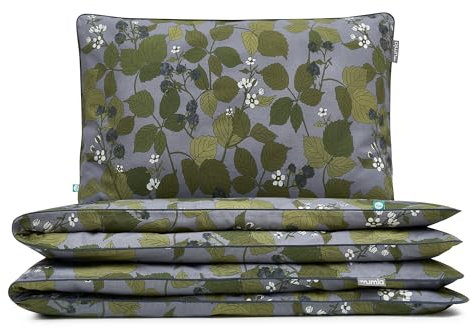 MUMLA - Bettwäsche 100x135 cm, 100% Baumwolle, 2-teiliges Bettwäsche mit Schmetterlingsmuster - 1x Bettdeckenbezug + 1x Kopfkissenbezug 60x40 cm mit Reißverschluss, Zertifikat Oeko-Tex