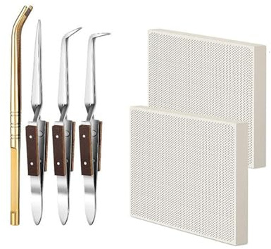 Kit de soudage à bijoux avec 3 pinces à souder, 2 disques à souder en céramique, 1 pince à cuivre (Style 2), accessoires pour la fabrication de bijoux (modèle 2)