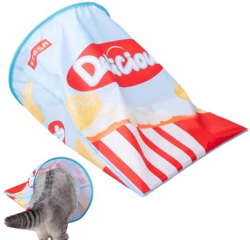 Knisterpapier-Katzenbohrerbeutel, faltbarer Kartoffelchips-Katzentunnel - Pet Tunnel Crinkle Sack Tasche | Haustier-Innenspielzeug-Bohreimer, Katzen-Tunnel-Taschenspielzeug für lustige Kätzchen-Spiele