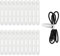 20Pcs Silicone Cable Ties, White Small Cable Ties Reusable, Wire Organizer for Earphone, HDMI, Phone Charging, Mouse in Home Office Table Desk