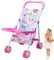 Puppenwagen - Kinderfreundlicher Puppenwagen mit unterem Korb,Kinderwagen zum Spielen im Freien, Puppenzubehör für Kinder ab 3 Jahren, und Mädchen für unterwegs!