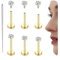 YADOCA G23 Titan Helix Ohrringe - Tragus, Labret, Conch Piercing - Hypoallergen - Gold mit CZ