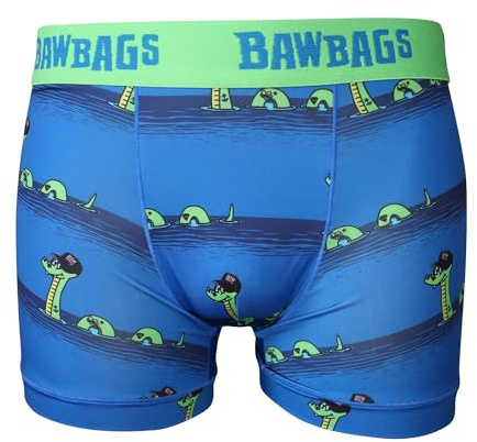 Bawbags Nessie Technical Boxers - Mens Boxers - Moisture Wicking Breathable Fabric - Rude Funny Underwear for Men - Comfortable Sports Performance Novelty Mens Underpants Gift