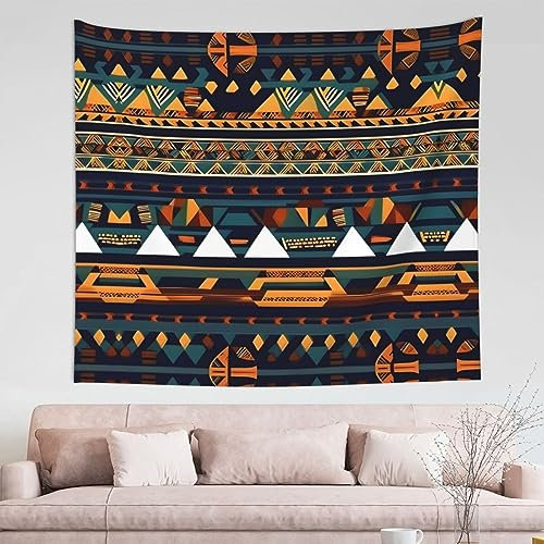HJLUUFT Wandteppich mit afrikanischem Ethno-Muster, für Studentenwohnheim, Zimmer, Schlafzimmer, Dekoration, ästhetisch (152,4 x 130,9 cm)