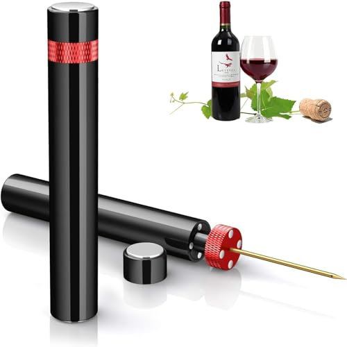 Air Pressure Pump Bottle Opener, Professional Handheld Portable, 7S Quick Opening for Home Bars Travel Picnic, No Damage Cork, Effortless, Red