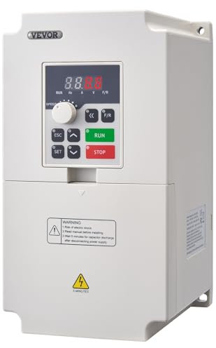 VEVOR Variateur de Fréquence, 4 kW, Entraînement à Fréquence Variable, 18 A, Entrée Monophasée ou Triphasée 50/60 Hz vers Sortie Triphasée 0-2000 Hz VFD pour Moteur de Broche CNC Contrôle de Vitesse