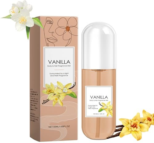 Vanilla Skin Perfume Mit Vanilleextrakt,50mlVanilla Skin Eau De Parfums,Vanilla Skin - Body & Hair Fragrance Mist,Vanilla Skin Body Mist,Lang Anhaltender Haut-Körpernebel (1PC)