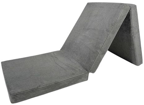 Pillows24 – Klappmatratze 195x120x15 cm mit abnehmbarem Bezug & Tragegriffen | Gästematratze klappbar | Oeko-TEX | Faltbare Matratze/Faltmatratze für Gäste, Kinder oder Reisen | Dunkelgrau
