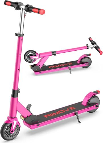 E-RIDES 150W Elektroroller Kinder 6-16 Jahre mit LCD-Display, Faltbarer E Scooter Kinder 18 km/h&15 km Langstrecke, 3 Einstellbare Geschwindigkeiten & Höhen,Elektro Scooter Teenager Geschenk (Rosa)