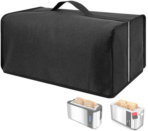Toaster Cover Compatible with Mueller UltraToast 4 Slice MT-110ss/Elite Gourmet ECT-3100 Long Slot 4 Slice Toaster,Waterproof Heatproofant Dustproof Protective Case Heavy Duty Cover-Dark Grey