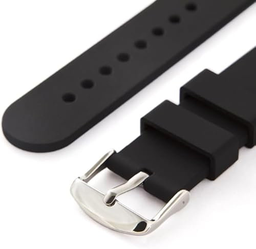 CLYDE COLLECTIONS® Cinturino di ricambio per smart watch in gomma morbida e silicone, impermeabile, 20 mm, 22mm, Silicone, Nessuna pietra preziosa