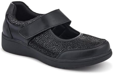 Pavers Wide Fit Leather Mary Janes - Black Size 7