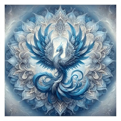Puzzle 1000 Teile Erwachsene Mandala-Phönix,Klassische Jigsaw Puzzles 65x65 cm,Geschicklichkeitsspiel für die Ganze Familie, Puzzle Farbenfrohes Legespiel Home Dekoration