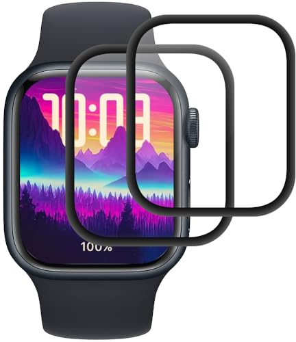 Beukei Verre Trempé pour Apple watch Series 6/5/4/SE/SE2/SE3 40mm,2 Pièces film trempées [3D Incurvé Couverture Complète][Haute Sensibilité] [Sans Bulless] ecran protection film