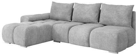 Mirjan24 Ecksofa Bukirt mit Bettkasten, 3 Sitzer L-Form Sofa mit Schlaffunktion, Eckcouch für Wohnzimmer, Couch mit Bettfunktion (Lumo 65, Seite: Links)