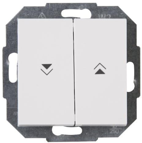 Kopp ATHENIS Jalousieschalter in Rein-Weiß - Hochwertiger Rolladenschalter-Unterputz mit Wippe - IP20 Rollo-Schalter mit 10AX Schaltvermögen - Stilvoller Schalter zur Rolladensteuerung 250V~