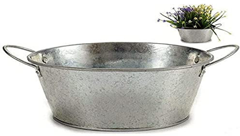 ARTE REGAL Asekible - Macetero Oval con Asas Zinc