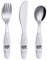 EXZACT Posate per Bambini in acciaio inox 3 pezzi Set - 1 x forchetta, 1 x coltelli, 1 x Cucchiai Cena (Elefante x 3)