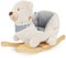 Bieco Plüsch Schaukeltier Bär Crme 62x30x48cm | Schaukelpferd Baby | Schaukeltier Baby | Kinderschaukel Indoor | Baby Wippe | Baby Schaukel | Schaukel Baby Spielzeug ab 1 Jahr | Holz Spielzeug Baby