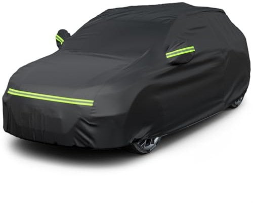 Favoto Autoabdeckung Winter Vollgarage Auto Abdeckplane Staubdicht Wasserdicht Autohülle Autoplane Car Cover für 480cm-505cm SUV 500cm x 190cm x 185cm 3.5kg Schwarz