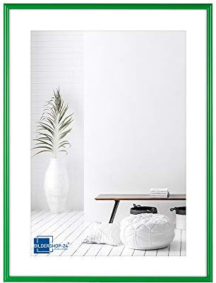 Bildershop-24 Kunststoffrahmen modern Bilderrahmen, (18 X 24 cm) grün, inkl. Tischaufsteller