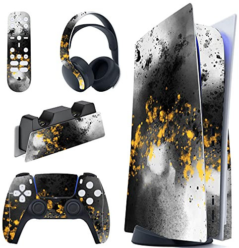 PlayVital Skin für ps5 Konsole Standard Disc Edition,Decal Sticker Aufkleber Vinyl-Skin Schutzfolie Folie für PS5 Konsole,Controller,Ladestation,Headset,Medienfernbedienung-(Geheimes Reich)