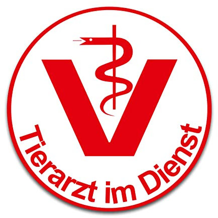 Finest Folia Aufkleber Veterinär Tierarzt im Einsatz Dienst für Auto Bus Transporter Praxis Veterinäramt Tiermedizin Sticker Vet Symbol R025 (Design 2)
