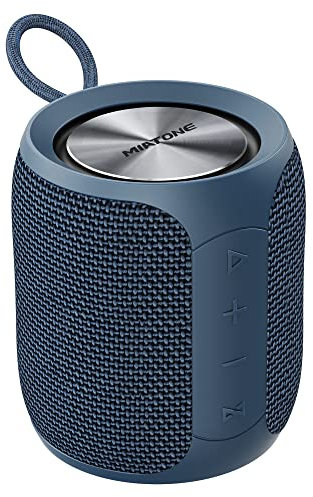 MIATONE 16W Loud Bluetooth Speaker with Thumping Bass, Mini IP67 Waterproof Shower Speaker with 360°Surround Sound, Bluetooth 5.0, Dual Wireless Pairing, Portable Outdoor Speaker for Party (Blue)