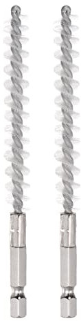 sourcing map 2Stk. Nylon Bohrung Bürste 8mm Dmr. Reinigung Drahtbürste mit Griff 1/4 Zoll Sechskantschaft für Rohre Anschlüsse Lager