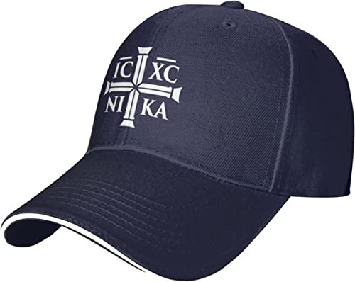 XVBCDFG Unisex Erwachsene Christian Ic Xc Nika Eastern Orthodoxs Caps Sonnenkappen Trucker Hut Angeln Papa Hut Baseball Cap Hüte für Männer Frauen, marineblau, Einheitsgröße