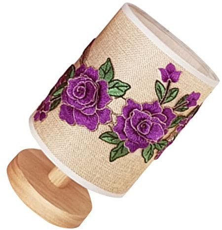 DOITOOL Stoffblumen-Tischlampe Dekorative Tischlampe Nachttischlampe Stoffschirm-Tischlampe Led-Tischlampe Nachtlicht Nachttischlampe Schlafzimmer-Schreibtischlampe USB Lila