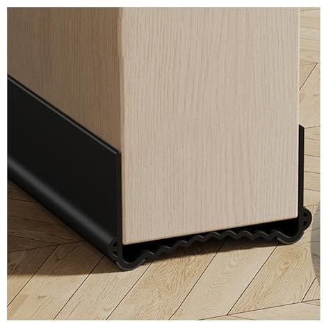Veki 100cm Paraspifferi Sottoporta per Porte Interne e Esterne, Paraspifferi Porta Blindata, Guarnizione per Porta per Protezione da Suoni, Freddo, Umidità e Insetti (Larghezza 5,5-8 cm, Nero)