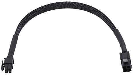 HLELU Sleeved ATX 4 Pin P4 Male to ATX P4 Female CPU Power Extension Cable Black