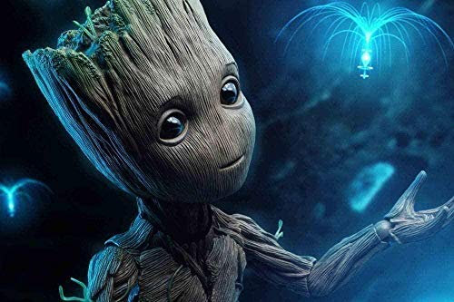 IGHSNZUH Puzzle Für Erwachsene, 1000 Teile, Holzpuzzle, Spiel, Geschenk, Zuhause, Dekorativ, Kreuzworträtsel, Diymovie, Charaktere, Galaxy Guardians, Groot